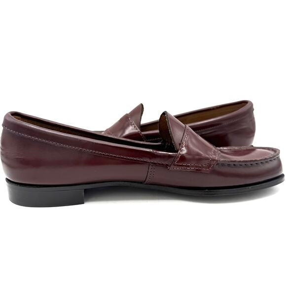 Bass Weejuns Women’s 9.5 AAAA Burgundy Leather Penny Loafers Made in USA - Picture 7 of 13